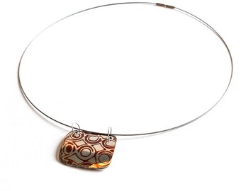 Pendant, MOKUME GANE, silver, copper