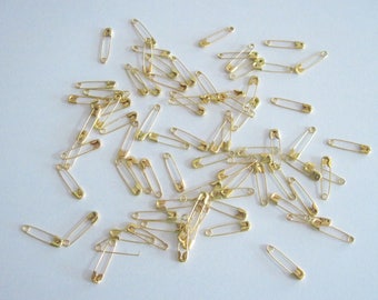 100 Small Gold Safety Pins 3/4 Inch, Wholesale Price Body Jewelry Safety Pin Hang Tags Sewing Safety Pins Safety Pins