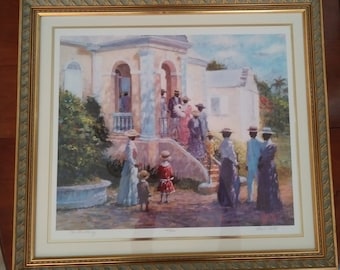 Signed limited edition print of "The Christening" by Leo S. Carty