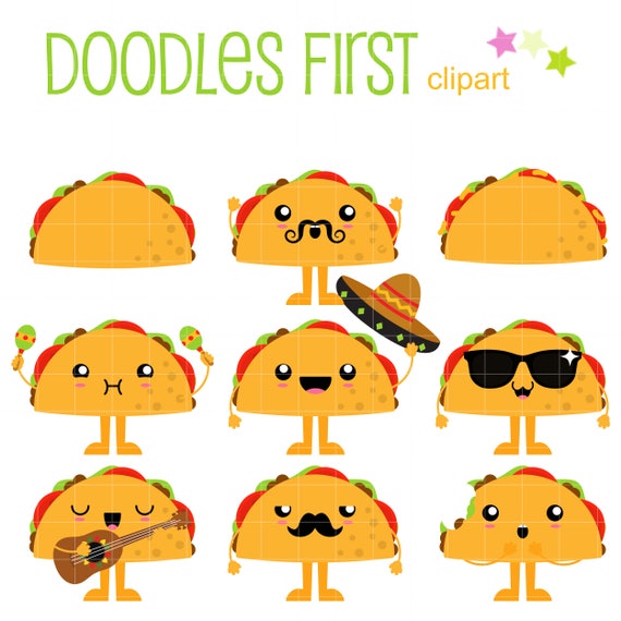 Download Cute Tacos Clip Art for Scrapbooking Card Making Cupcake
