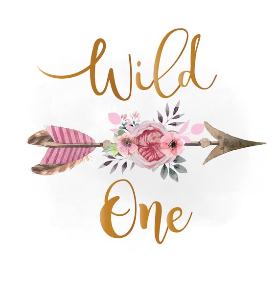 Download Wild one svg clipart, pink floral arrow Clipart, Boho ...