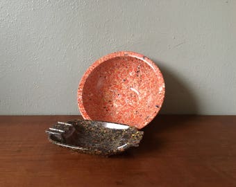 Vintage confetti bowl and ashtray