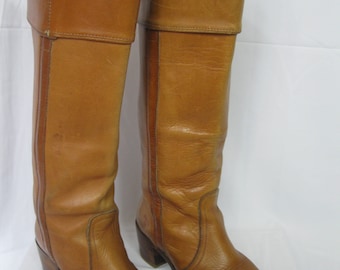 Tall Brown Leather Frye Campus Boots Size 6 1/2 B 8510