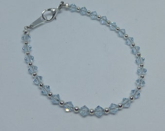Light Azure (Pale Sky Blue) Swarovski Crystal Bracelet