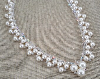 Swarovski Raindrops Pearls and Crystals Necklace