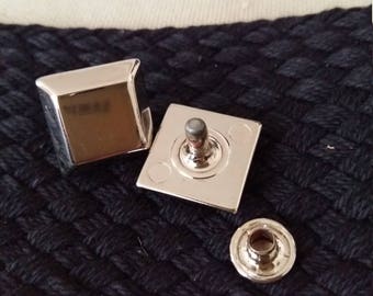 silver square rivet