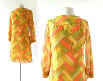 60s Mod Dress | Aerial Survey | 1960s Dress | Vicky Vaughn | Medium M