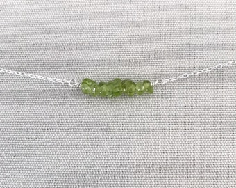 Peridot necklace on sterling silver chain, peridot choker, August birthstone, birthstone necklace, birthstone jewelry, gemstone necklace