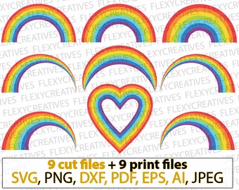 Rainbow SVG, Rainbow Cut File, Rainbow png, Rainbow magic, Rainbow heart, Rainbow shirt vector, clipart, cricut DXF, pdf, EPS #vc-111