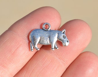 1 Silver Hippopotamus Charm SC1452