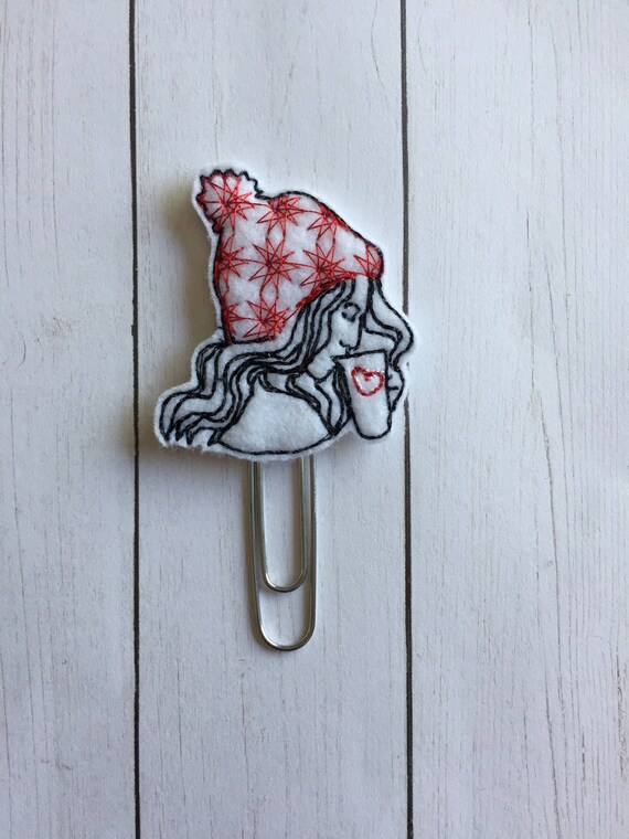Winter Coffee Girl planner Clip/Planner Clip/Bookmark. Coffee Planner Clip. Girl Planner Clip. Winter Planner Clip. Coffee Girl Planner