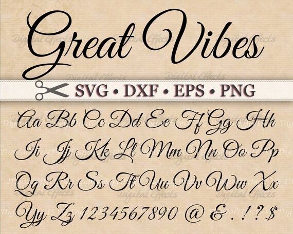Download Great Vibes Script Font Monogram Svg Dxf Eps Png Digital