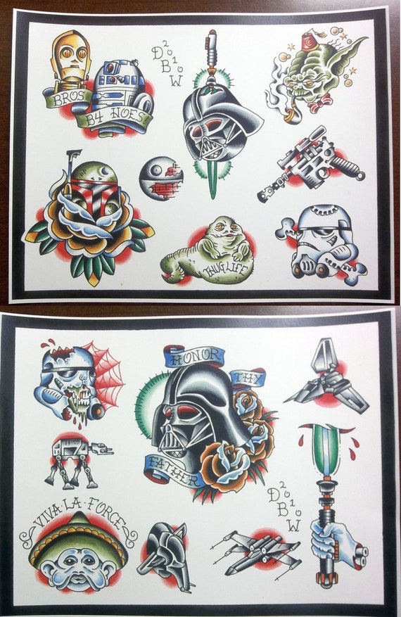 Star Wars Themed Tattoo Flash Set