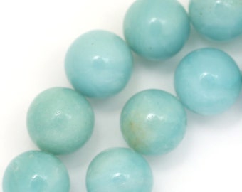 Aqua Amazonite Beads - 12mm Round
