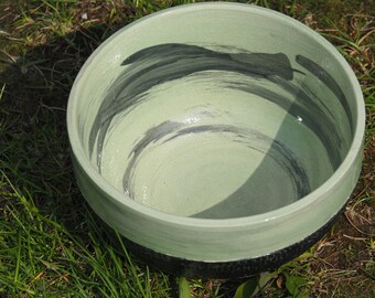 Green handpainted bowl