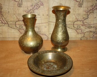 Brass Vases - Bowls - set of 3 - item #2470