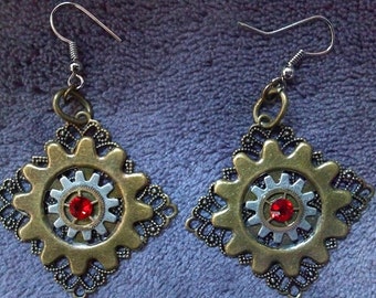 Steampunk Gear Earrings