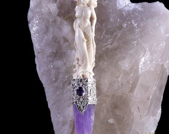 Mermaid & Dolphin Wand * Amethyst