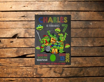 Ninja Turtle Invitation, Ninja Turtles Party, TMNT invitation, Teenage Mutant Ninja Turtle invitations, TMNT Birthday Invitation