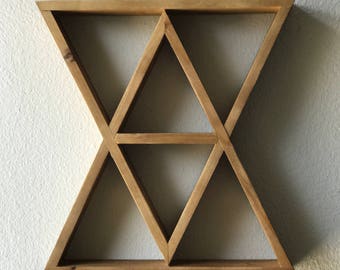 FLASH SALE: Hourglass Geometric Wood Shelf Crystal Display