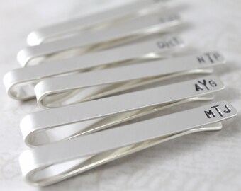 Inspirational, Solid sterling silver tie bar, standard or skinny tie bar, personalized tie bar, mens personalized, custom tie clip