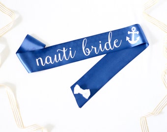 Nauti Bride Bachelorette Sash - Nautical Bachelorette Party - Nauti Bride - Anchor Bachelorette - Nauti Mates - Beach Bachelorette