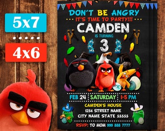 Angry Birds Invitation, Angry Birds Birthday Invitation, Angry Birds Birthday, Angry Birds Party, Angry Birds Printables, Digital File.