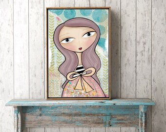 Whimsical Mixed Media 8 x 10 Print - "Zoe"
