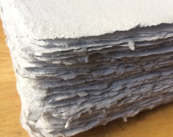 8.5x11 inch Purple Onion Books limited edition, handmade paper, recycled paper, textured paper, homemade paper, letterpress paper