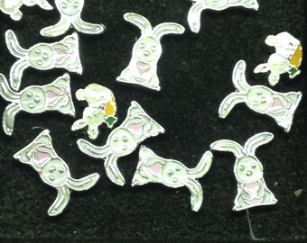 White Bunny Rabbit Floating Charm