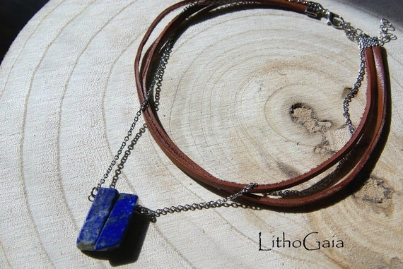 Lapis Lazuli Bar Choker Necklace, 925 silver, Healing Stone, Lapis Lazuli Necklaces, Lapis Lazuli Choker for Her, Bar Necklace, Gemstone bar