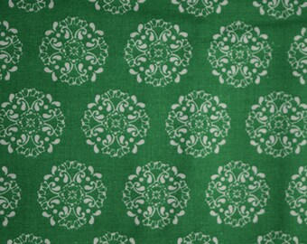 Green Medallions Fabric-100% Cotton