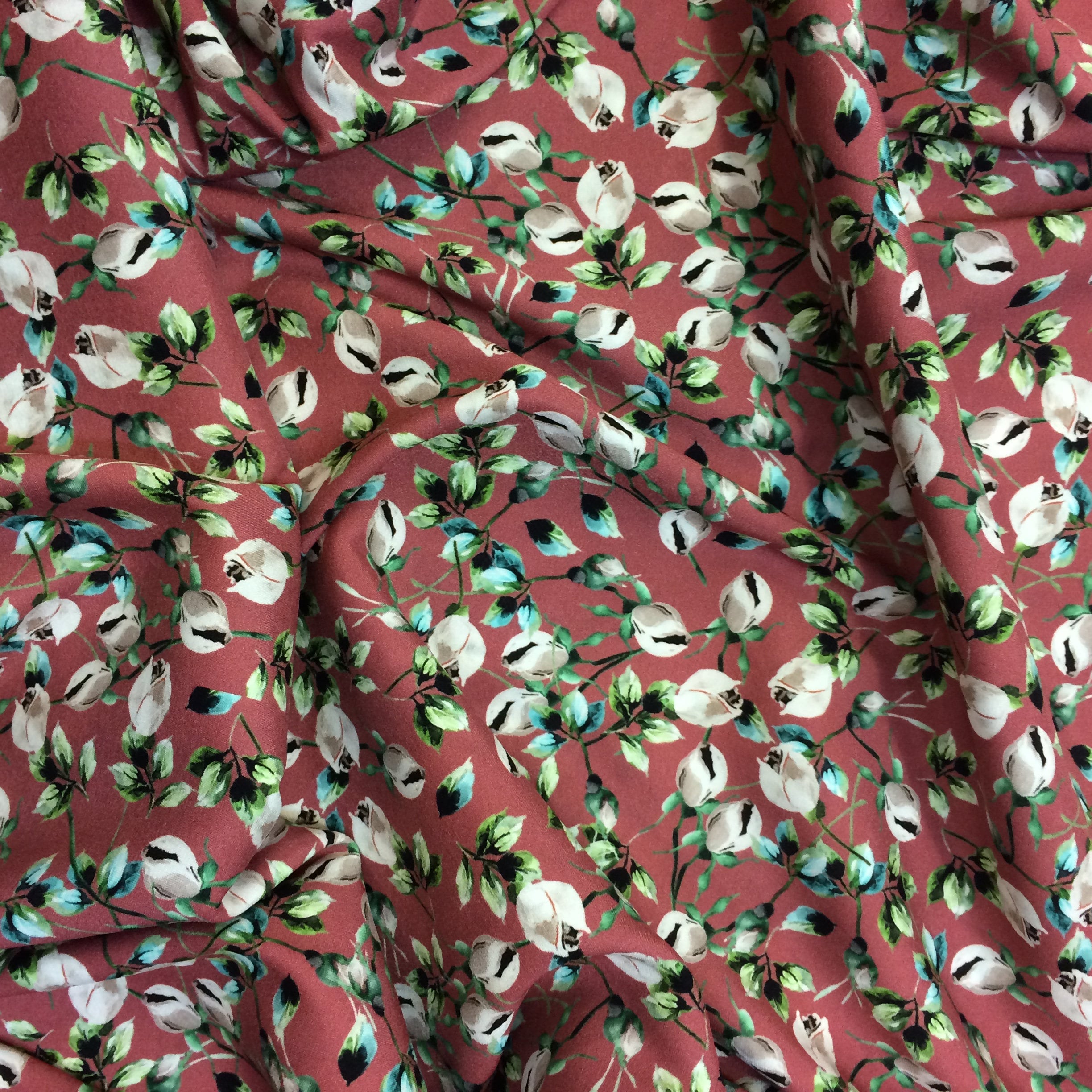 Silk italian fabric 16 yards dress florals printed fabric