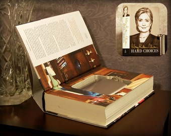 Hollow Book Safe & Flask - Hard Choices by Hillary Clinton - Secret Book Safe