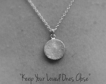 Fingerprint Necklace Silver/Personalized Jewellery