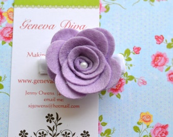 Lavender Felt Rosette Flower Hairclip