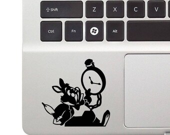 Alice in Wonderland Rabbit Laptop Trackpad Funny, Wall, Vinyl Decal Sticker