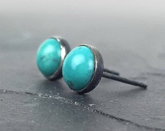 Turquoise Studs, Turquoise Posts, Stud Earrings, Sterling Silver Posts, Turquoise and Silver Studs, Gemstone Posts, Turquoise Earrings