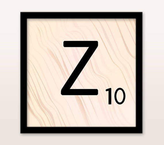 Printable Scrabble Letter Z Scrabble Wall Art Instant