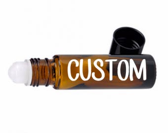 CUSTOM - Choice of WORDS and COLOR - 10ml Roller Bottle Labels for Essential Oils