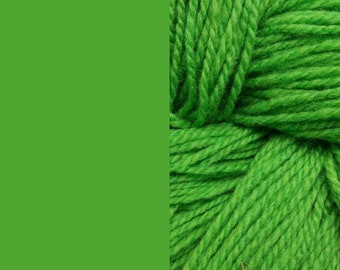 Wool yarn, lime green, bulky 2-ply worsted pure wool knitting yarn 50g/65m cake