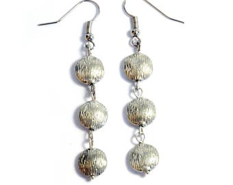 Handmade Earrings with Metal Discs