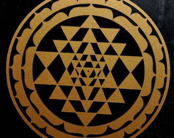 Sri Yantra sacred geometry copper vinyl decal