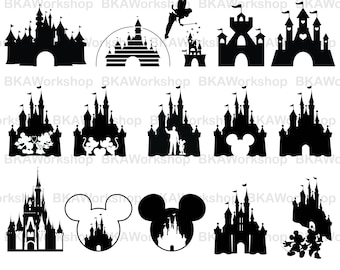 Disney castle svg - Disney castle vector - Disney castle - Disney castle digital clipart for Design or more, files download svg, png, dxf