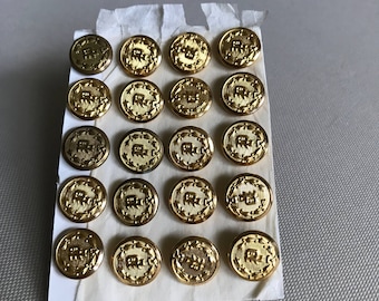 Vintage Police Brass Buttons--Set of 20