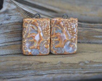Exotic- Handmade Porcelain Bead Pair