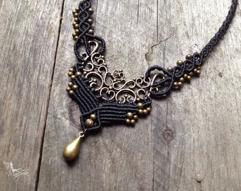 Macrame Bohemian necklace boho jewelry by Creations Mariposa
