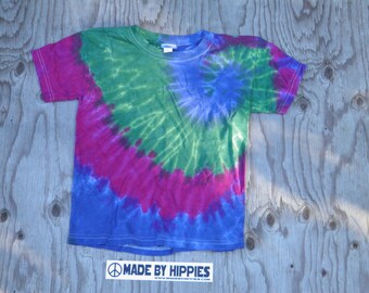 Twilight Spiral Tie Dye T-Shirt (Gildan Youth Size S) (One of a Kind)