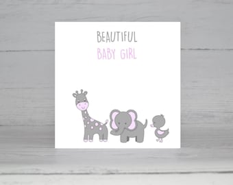 New Baby Girl card, New Baby card, It's a girl, Baby girl