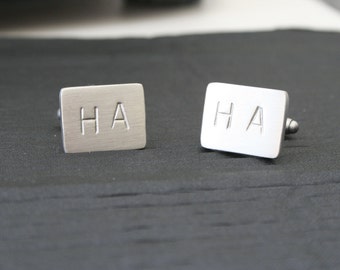 Personalised Stamped Brushed Cufflinks